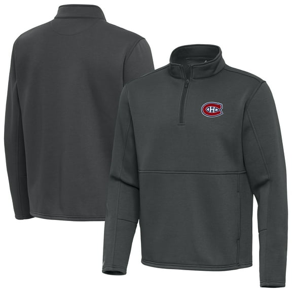 Men's Antigua Pewter Montreal Canadiens Twist Quarter-Zip Pullover Jacket