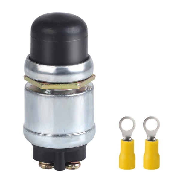 Interruptor de arranque con botón pulsador, botón pulsador momentáneo, resistente a la intemperie, metal, interruptor de arranque momentáneo del