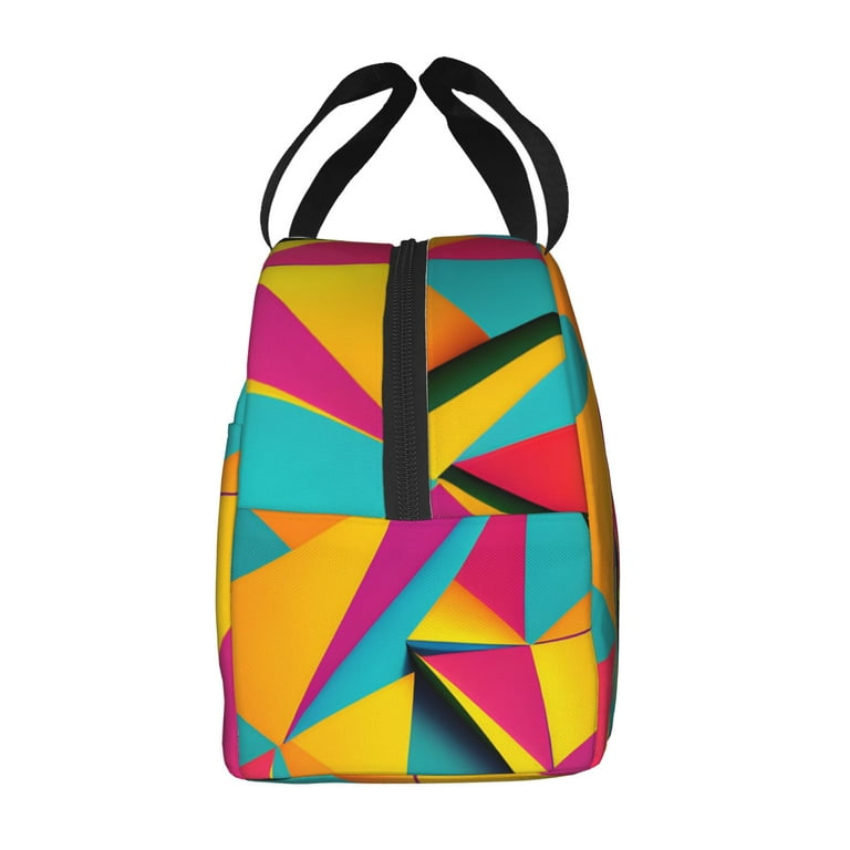 ZICANCN Insulated Lunch Bag for Women Men, Abstract Geometric Modern Shapes  Reusable Cute Lunch Bags for Picnic School Work Office