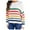 White, variant on Fesfesfes Women Color Block Sweater Cable Knit Rainbow Striped Tops Young Ladies Long Sleeve Sweaters Blouse Tops Clothes Sale