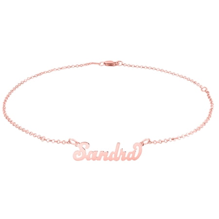Personalized Carrie Style Name Anklet in 14KT Rose Gold Plated Sterling Silver