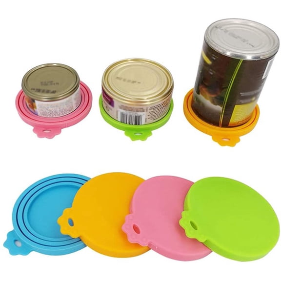 Universal Silicone Tin Can Lids for Pet Food Cans Pet Food Can Covers Pet Dog Cat Food Storage Can Tin Covers Lid Top-4PCS