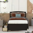 thumbnail image 5 of Bellemave Twin Size Platform Bed with 2 Storage Drawers,Solid Wood Twin Bed Frame with Headboard,Storage Bed with Slat Supports for Teens, Adults,Espresso, 5 of 10