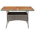 thumbnail image 5 of vidaXL Patio Outdoor Dining Table with Storage Solid Acacia Wood PE Rattan, 5 of 30