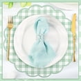 thumbnail image 3 of 60 Pcs Sage Green Gingham Paper Placemats,13.5 Inch Scalloped Checkered Place Mats Disposable Table Placemats Decorative Paper for Table Setting BBQ Baby Shower Wedding Bridal Banquet Tea Party, 3 of 5