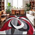 thumbnail image 2 of 3x5 Washable Area Rugs,Watercolor Colorful Geometric Swirls Non-Slip Ultra Soft Rug Large Indoor Carpet,Modern Red White Grey Black Floor Rugs for Home Living Room Bedroom Dining Room Office, 2 of 9
