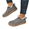 thumbnail image 2 of Willtoo Women's Cozy Fleece-Lined Slip-On Ankle Boots, Winter Suede Flat Plush Shoes, Casual Outdoor Fluffy Snow Warm Loafer Gray, 2 of 6