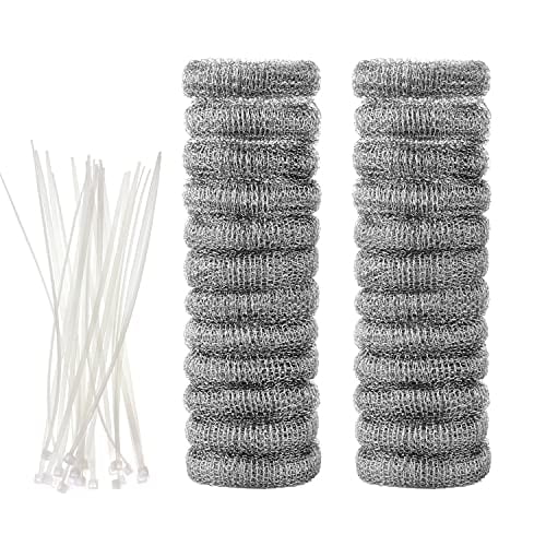 24 Pieces Lint Traps Stainless Steel (Never Rust) Washing Machine Lint Snare Traps,Washer Hose Lint Traps with 24 pcs Cable Ties