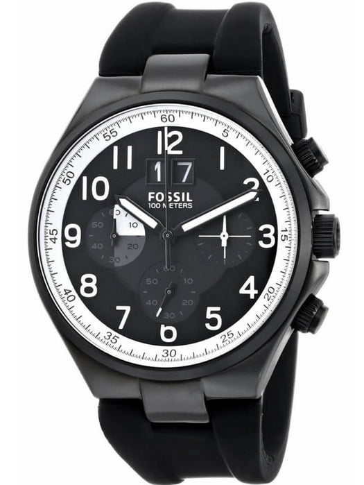 Fossil Men's Silicone Chronograph Watch 