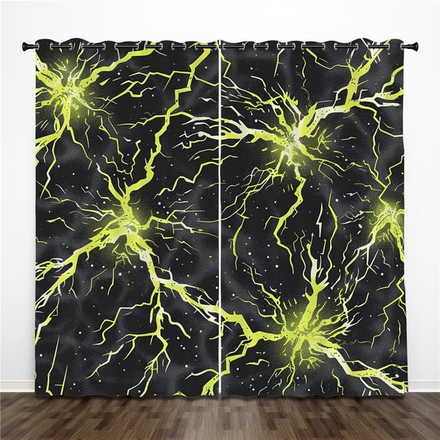 Nature Kitchen Curtains Lemon Tree Branches Yummy Delicious Gardening Design, Window Drapes for Cafe Decor, Fabric 2 Panels 42x63 Inch