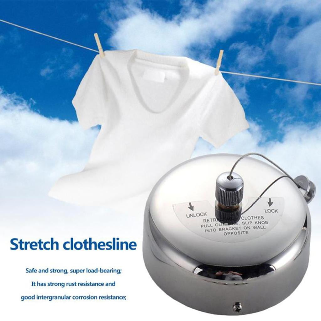 Corde À Linge, Corde À Linge Rétractable En Acier Inoxydable Montage