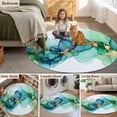 thumbnail image 6 of Area Rug 36in, Modern Green Blue Gradient Style Floor Carpet Living Room Rug, Abstract Marble Texture Non-Slip Welcome Mat Indoor Rugs for Bedroom Dining Room, 6 of 9