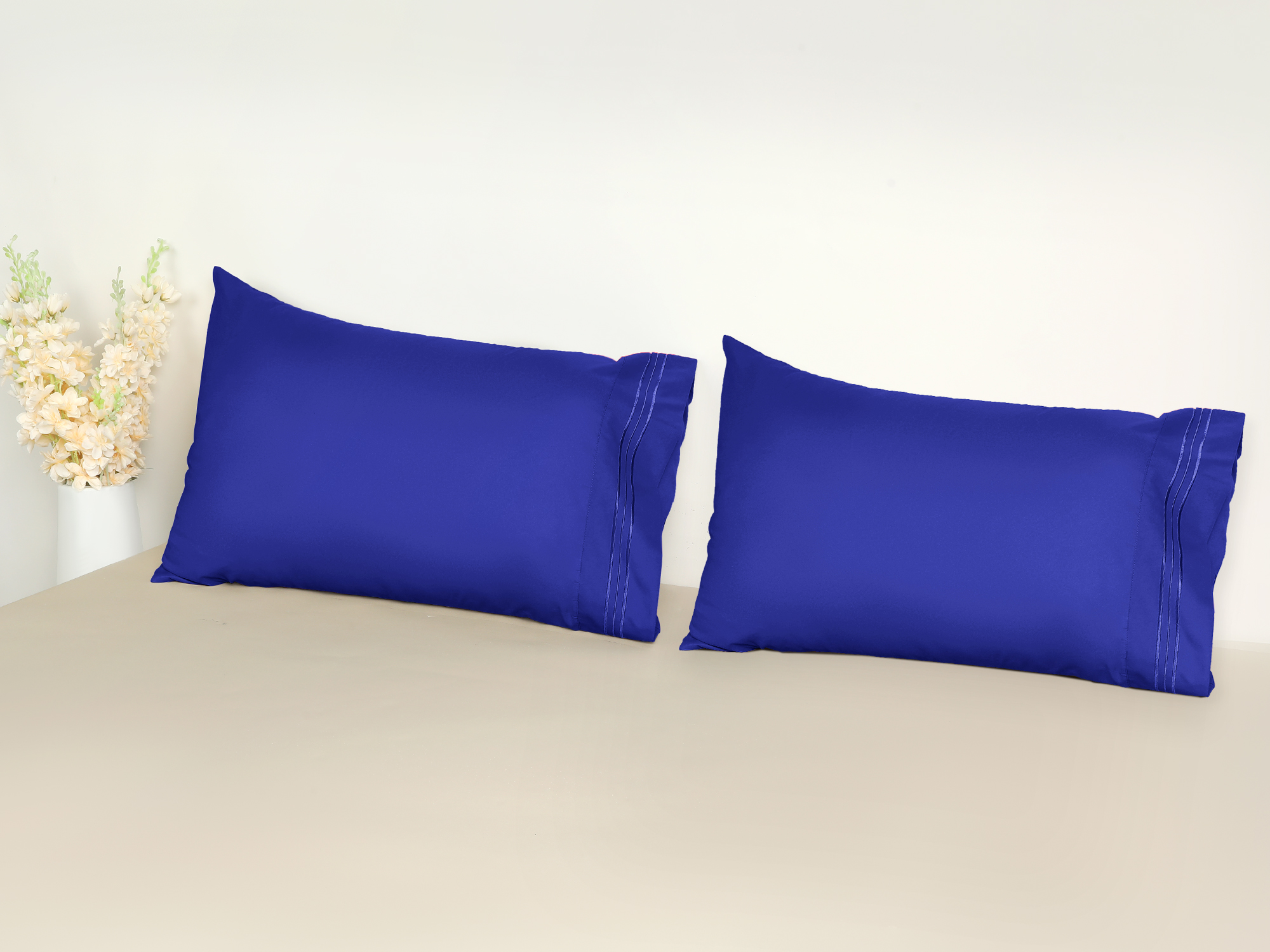Unique Bargains 2 Pack Polyester Pillow Cases Pillow Covers King Navy
