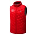 thumbnail image 4 of Bcresic Men's Lightweight Heated Vest with 3 Heating Levels, 9 Heating Zones, Women Fleece Jacket Stand Collar Waistcoat Zipper Waterproof Winter Warm Vests Coats Outerwear Saving,Red,Large, 4 of 5