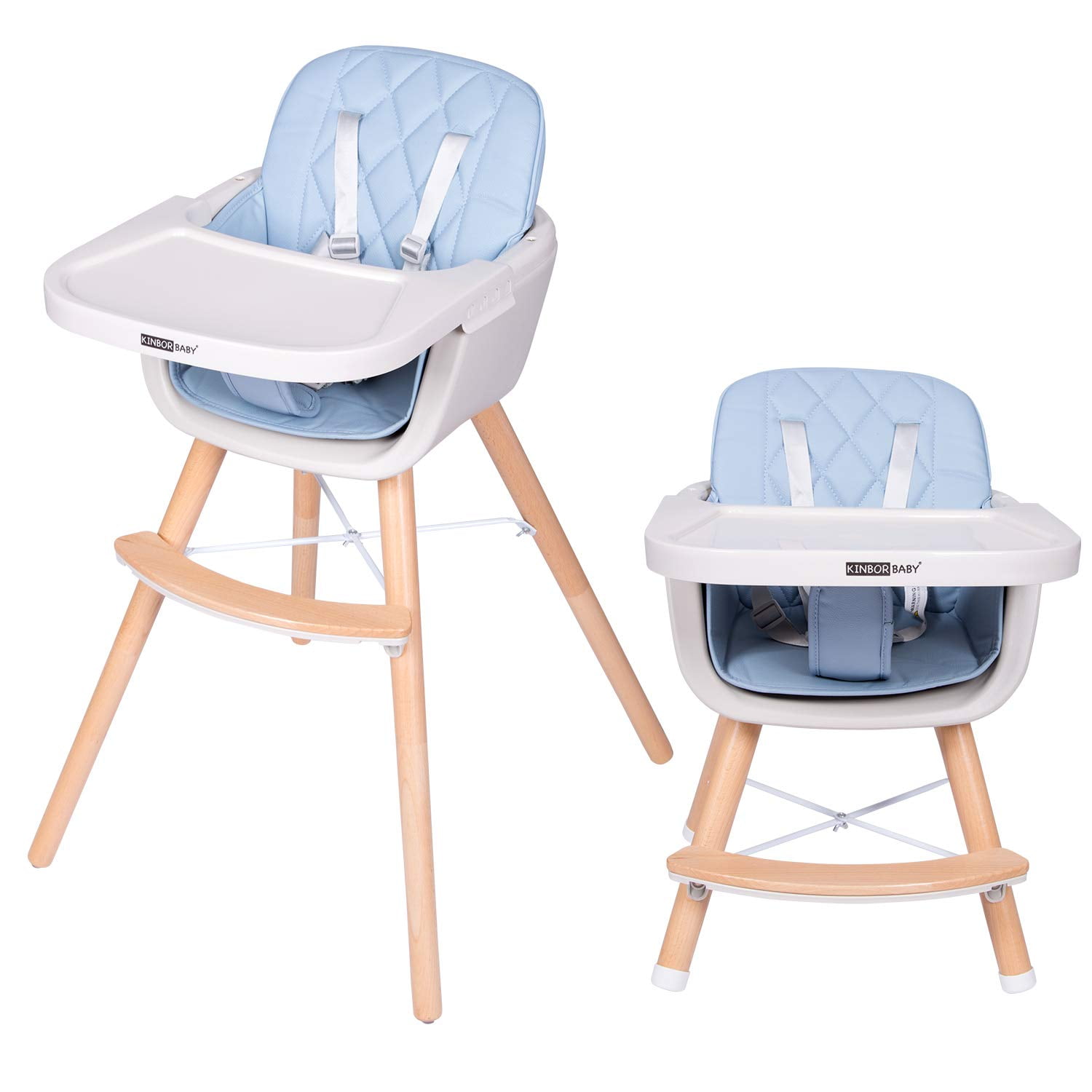 Kinbor Baby Seat with Removable Tray Converts into a Booster Seat and Highchair 