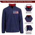 thumbnail image 3 of JH DESIGN Men’s USA Quarter Zip Thermal Fleece Pullover Long Sleeve Sweatshirt, 3 of 5