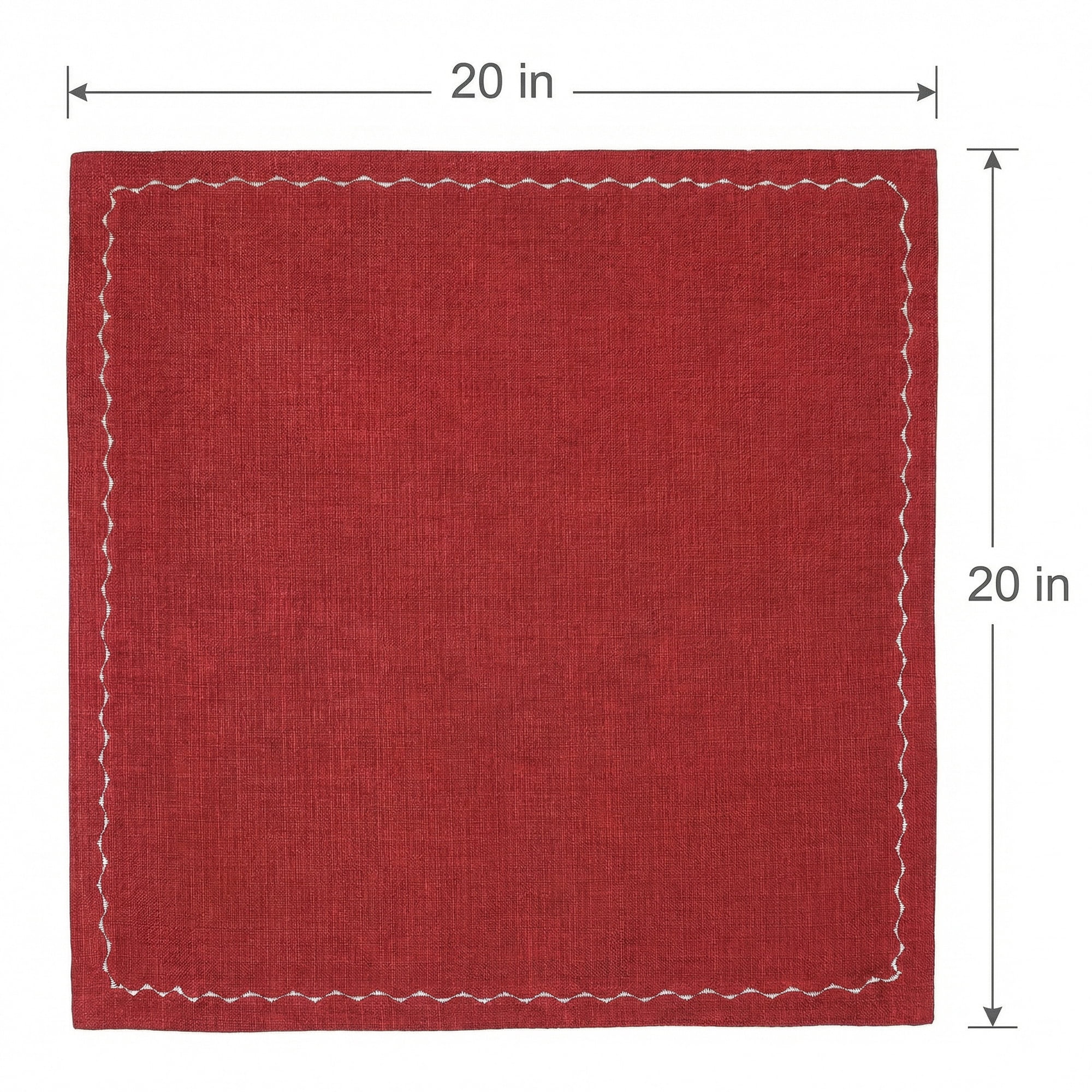 Unique Bargains 6Pcs Linen Washable Reusable Cloth Napkins Wine Red 20x20inch