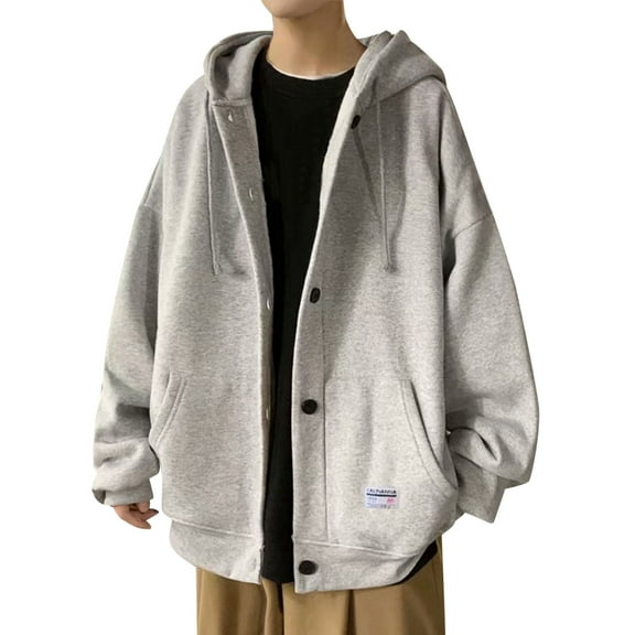 YUELONGHU Men Casual Xxxl Sweatshirts & Hoodies Oversized Zip up Hoodie Mens Hooded Oversize Loose Cardigan Sweater Hoodies for Men Zip up Grey