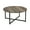 Ashwood, variant on Household Essentials Jamestown Round Coffee Table Ashwood Rustic Wood Grain and Black Metal
