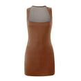 thumbnail image 5 of Robe Corsage à Encolure Carrée pour Femme - Robe Mini Évasée Extensible Sans Manches Type Camisole pour Fête et Boîte de Nuit, 5 of 5