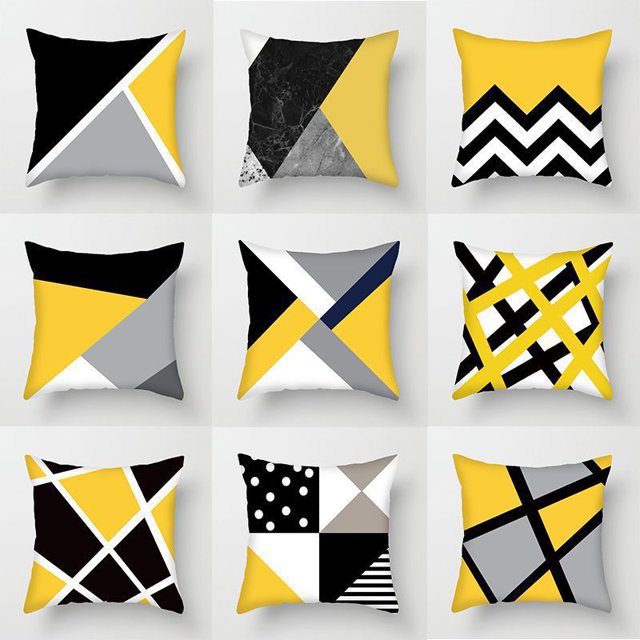 Jinsinto Set of 9 Decorative Cushion Covers 45 x 45 cm Geometric Pattern Sofa Cushion Covers