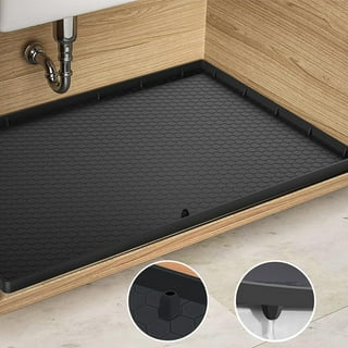 VANCE Trimmable Under Sink Tray for 36 in. Base Cabinet | Protects Cabinets  from Leaks and Spills | Adjustable Spill Guard for Kitchen and Bathroom