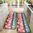 thumbnail image 4 of Kitchen Rugs Sets Of 2,Pioneer Flower Floral Print Pattern Anti Fatigue Kitchen Mat Rugs Non Slip Washable,Decorative Kitchen Floor Mats for Kitchen,Sink,Laundry,17"x47"+17"x47", 4 of 5