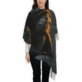 thumbnail image 3 of Xecao Full Moon Black Dragon Pattern Womens Winter Scarf Fall Scarf Oversized Large Scarf for Women Warm Shawl Wrap, 3 of 8
