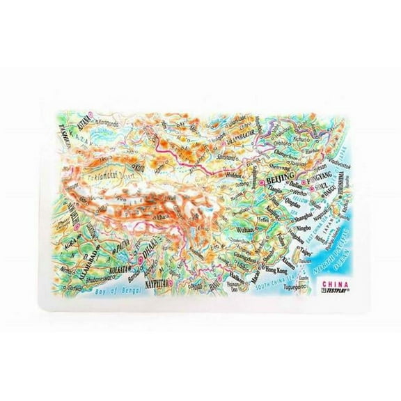 TestPlay  China Raised Relief Map, Framed - Souvenir Size