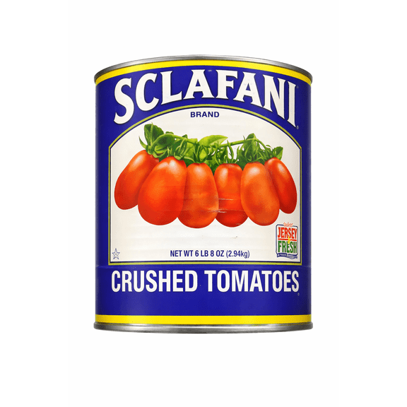 Sclafani Crushed Tomatoes, 102 oz Can (6 lb 8 oz) – Premium Crushed Tomatoes for Sauces, Pasta, Pizza & Cooking
