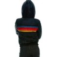 thumbnail image 3 of Womens Rainbow Zip-up Winter Down Casual Striped Hooded Puffer Coat, 3 of 3