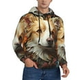 thumbnail image 2 of Wukai Vintage Colorful Flower Puppy Print Men Hoodies Fleece Sweatshirts Long Sleeve Sweaters Pullover Fall Outfits Winter Clothes-X-Large, 2 of 7