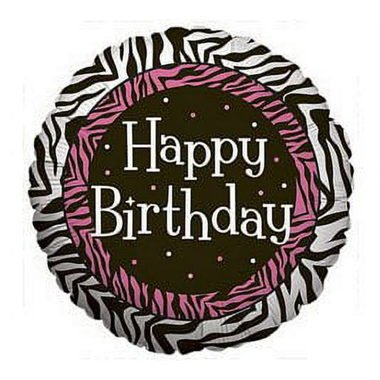 Happy Birthday Zebra Print