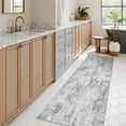 thumbnail image 2 of VUNATE 2'x6' Soft Abstract Runner Rug Modern Washable Runners for Hallways Non Slip Rubber Backing Bedside Indoor Floor Accent Mat Runner for Bathroom Kitchen Entryway Laundry Bedroom Gray, 2 of 6