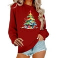 thumbnail image 2 of Wowcloth Women's Christmas Print Crewneck Sweatshirt - Casual Relaxed Fit Pullover for Holiday Season & Loungewear, 2 of 6