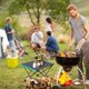 thumbnail image 2 of Camping table with aluminum tabletop, portable and lightweight folding camping table with carrying bag for outdoor use, 2 of 5