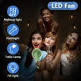 thumbnail image 2 of Mini ventilador de mano con luz LED, ventilador portátil recargable por USB ajustable, 2 of 5