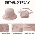 thumbnail image 3 of Conjunto de sombrero y bolso de paja para niñas, sombreros de fiesta de té para niñas, bolsos, gorras de vestir, bolsas, regalo para cumpleaños, verano, viajes en la playa, 3 of 5