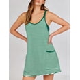 thumbnail image 4 of otnbgsr Women's Casual Summer Tennis Dress Sleeveless V Neck Athletic Mini Dress with Built-In Shorts Striped Vacation Outfit, 4 of 8