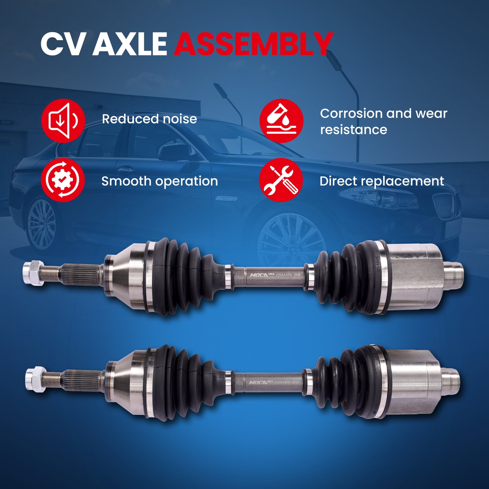MOCA AUTOPARTS 2x Front Left & Right CV Axle Assembly Fit for 2005-2010 Chevrolet Cobalt 2.2L & 2005-2007 Saturn Ion 2.2L & 2007-2010 Pontiac G5