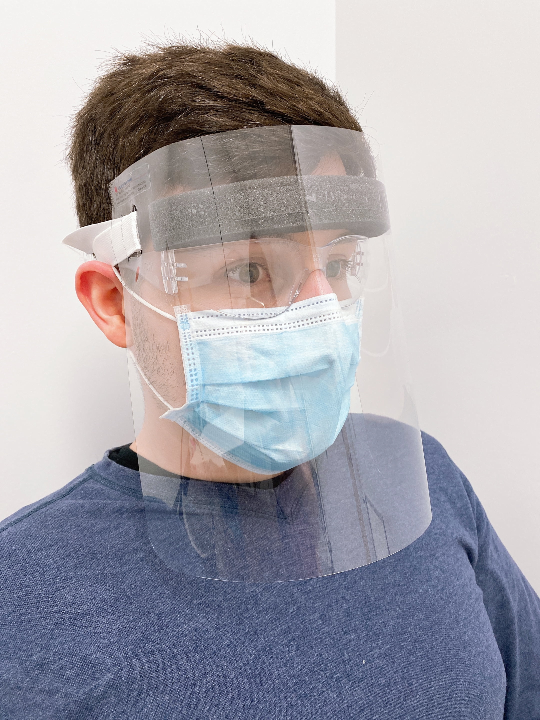 rHEALTH Face Shield, 15 Pack | Made in USA! | Reusable | Extra Soft Foam | Lightweight Comfort | Adjustable| Use with Goggles or Glasses | Anti-Fogging