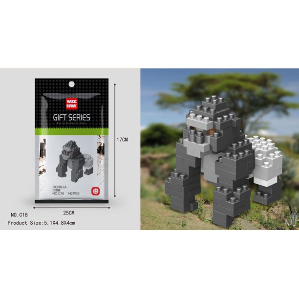Mini bloques de construcción 3D, modelo de diamante con forma de animal, microladrillos, perro, gato, pájaro, alce, lobo, panda, guacamayo, juguetes para niños, regalos de cumpleaños