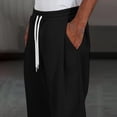 thumbnail image 4 of FRSASU Men’s Baggy Sweatpants with Elastic Drawstring Waist, Wide-Leg Casual Loose Cotton Joggers with Deep Pockets Black, 4 of 7