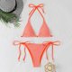 thumbnail image 4 of Trajes de baño Amzcrzy Tankini para mujer, trajes de baño, traje de baño con control de abdomen, bikini de mujer de color sólido con tirantes de tubo, traje de baño dividido, naranja, XL, 4 of 6