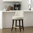 thumbnail image 2 of Lucia Modern Wood Chenille Counter Stool in Natural, 2 of 10