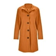 thumbnail image 4 of Women's Long Coats Single Breasted Pea Coat Winter Casual Blazer Jacket Trench Coat Khaki S, 4 of 9