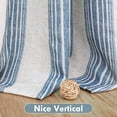 thumbnail image 5 of DriftAway Chris Linen Blackout Curtains with Thermal and Sound Reducing Layer 120 Inches Long for Bedroom Striped Printed Drapes Thermal Insulated Lined Window Treatments for Living Room Jean Navy, 5 of 8
