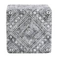 thumbnail image 3 of HomePop Cube Square Design Modern Tribal Pattern Fabric Ottoman in Black/White, 3 of 8