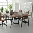 thumbnail image 3 of BizChair Commercial 60x30 Conference Table with 1" Thick Double Sided Laminate Table Top with PVC Edging and Heavy Duty A-Frame Steel Base, Walnut, 3 of 11