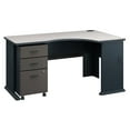 thumbnail image 1 of Bush Business Furniture Cubix Right Corner Desk w/Mobile File Cabinet Slate/White Spectrum, 1 of 8